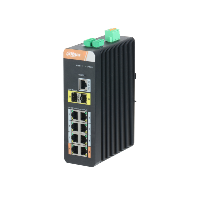 10-Port Gigabit Industrial Swicth with 8-Port Gigabit PoE (Managed)