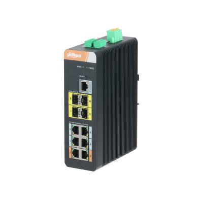 10-Port Gigabit Industrial Swicth with 6-Port Gigabit PoE (Managed)